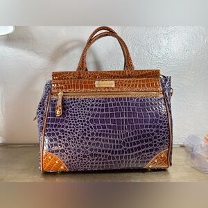 Samantha Brown/Purple Classic Croc Embossed Dowel Carry-On